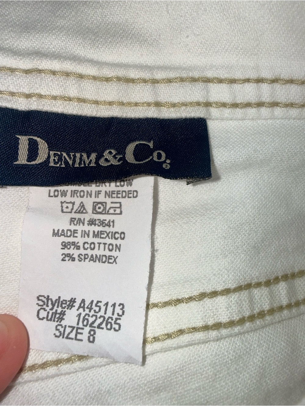 Denim&Co White Women's Jeans - Picture 4 of 6